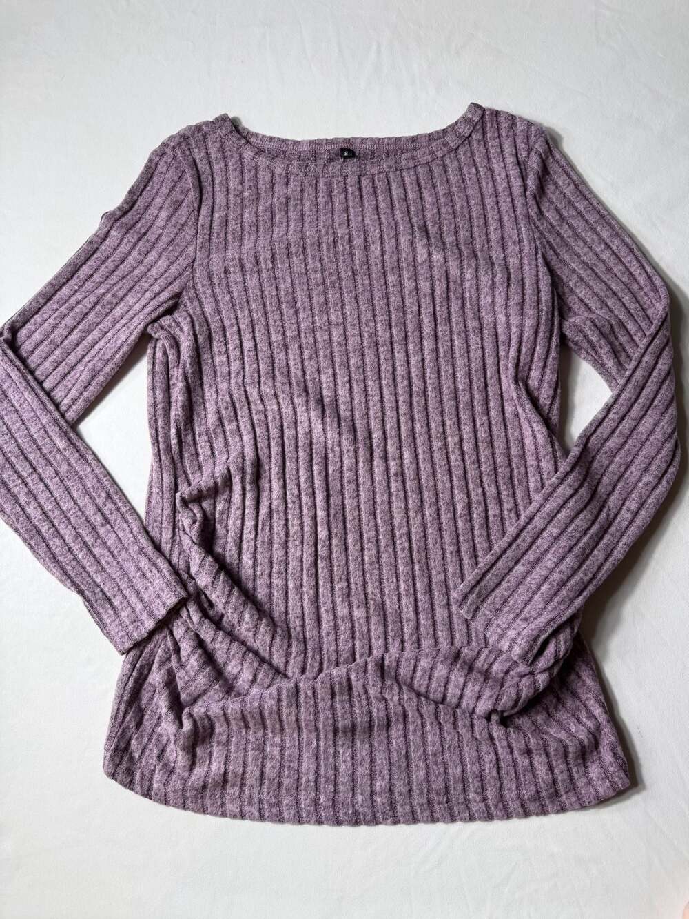 Lavender Ribbed Long Sleeve Maternity Pullover Top